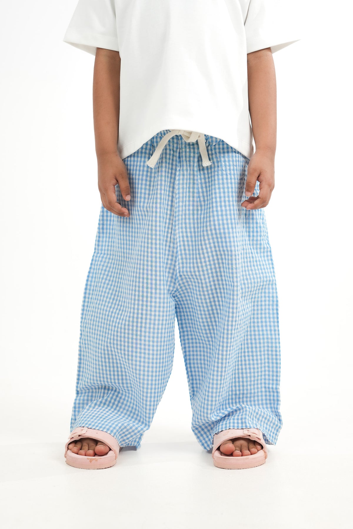 Sky Gingham Check Pants