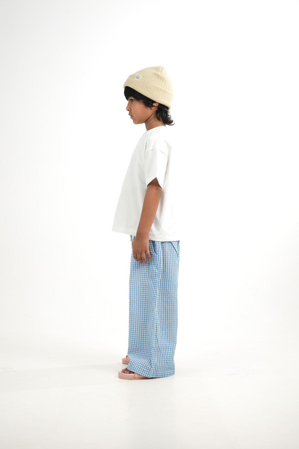 Sky Gingham Check Pants